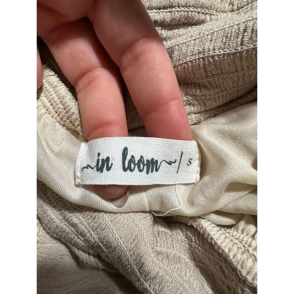 In Loom Bohemian Tan Tiered Flowy Midi Skirt Size Small - Picture 5 of 5